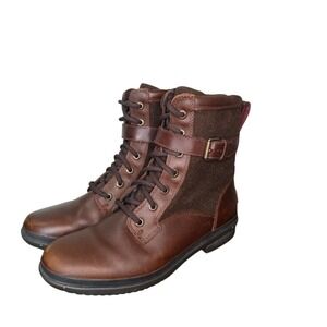 UGG Kesey Booties Womens 8 Brown Waterproof Wool Lined Lace Up Ankle Boots